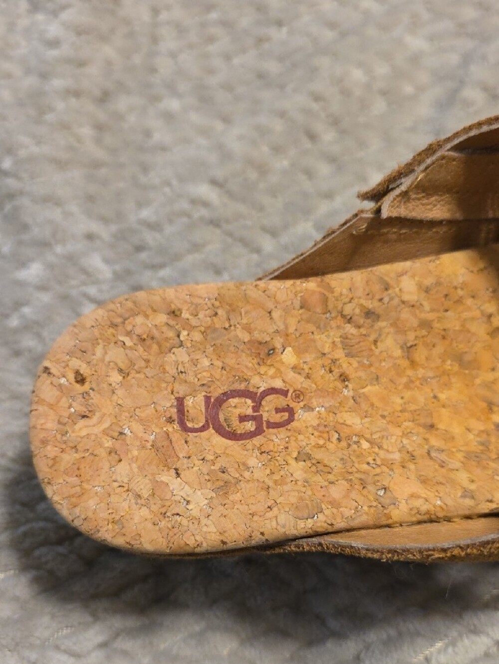 UGG Women's Chestnut Suede Wedge Slide Sandals - Picture 2 of 5